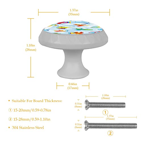 Boutons ronds fluorescents pour décorer la commode de la chambre d'enfant motif avion