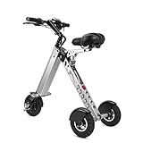 2. Portátil y ligero: Mini triciclo eléctrico, el peso total es de solo 13.6 kg, plegable, fácil de levantar con una mano, se puede colocar en la oficina, elevador, maletero, etc. para evitar robos.