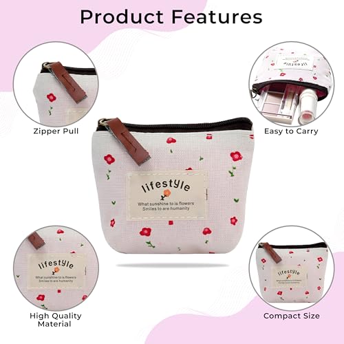 Image of Kraptick Multipurpose Coin Pouch for Men & Women, Compact Coin Organiser, Cash & Coin Holder Pouch, Stylish Mini Money Pouch for Everyday Use (Pink)