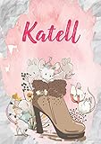  Katell: Carnet de notes A5  Prénom personnalisé Katell  Cadeau d\'anniversaire pour fille, femme, maman, copine, sœur  Souris mignonnes en bottes  120 pages lignée, Petit Format A5 (14.8 x 21 cm)