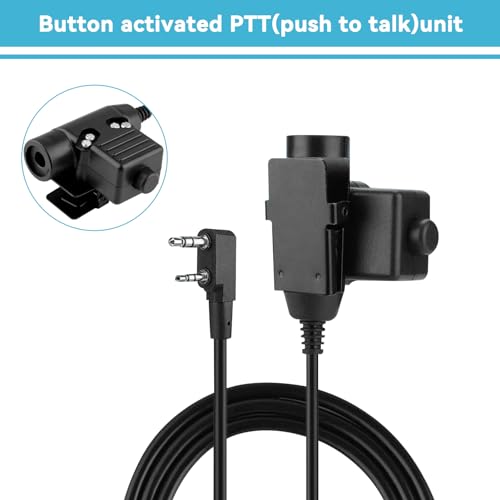 Military Radio Headset PTT, 2 Way Radio Headphone with PTT, U94 PTT Military Adapter Mobile 2 Pin 7.0mm Plug Push to Talk for Ken-wood/Bao-feng Radio Headset - Image 7