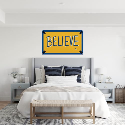 Drapeau Believe en polyester résistant avec œillets en laiton brillant - 2
