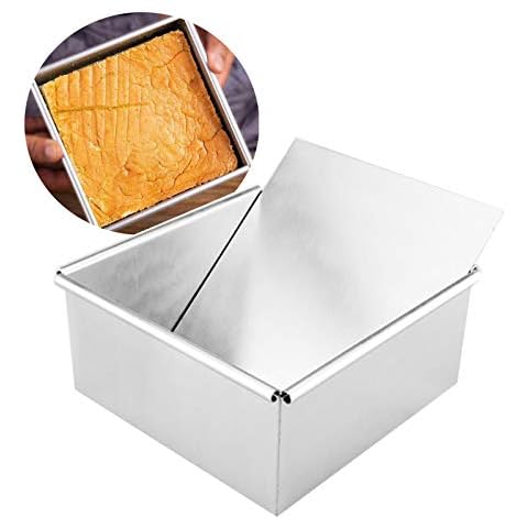Flunyina Anodized Aluminum Square Cheesecake Pan with Removable Bottom Non-Stick Brownie Chiffon Cake Baking Mold, 1Pack, 8x8x3" Cover
