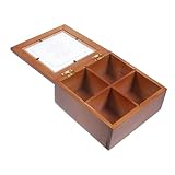 OATIPHO Schmuckkästchen aus Holz, Fächer für Schmuck, Retro-Stil, zur Aufbewahrung verschiedener Gegenstände, dekorative Aufbewahrungsbox für den Schreibtisch