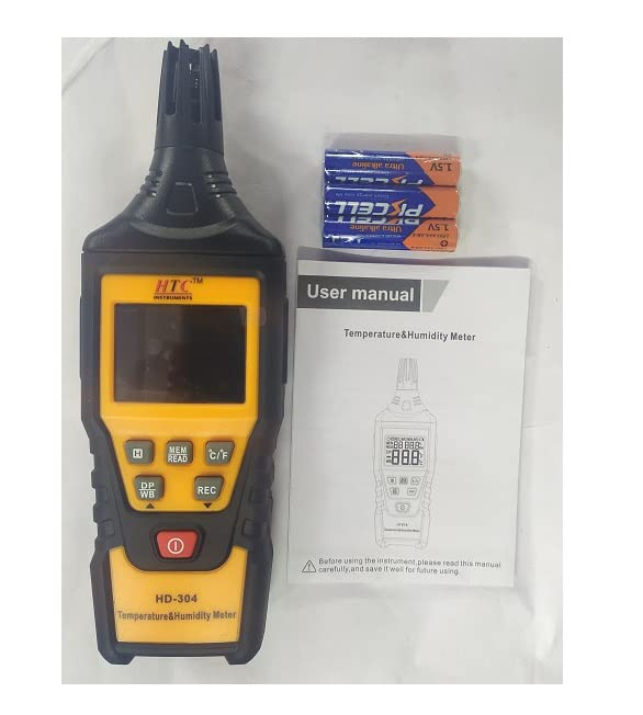 Image of HTC HD-304 Humidity /Dew Point /Wet Bulb Temperature Meter , Multicolour.