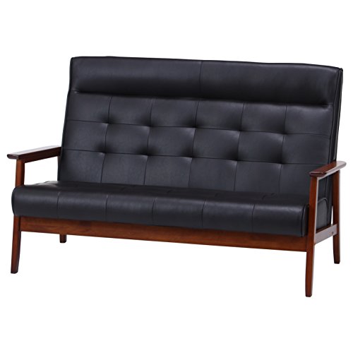 不二貿易 ソファ 2人掛け 幅135cm ダークブラウン 合皮 フレンズ 72020