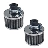 2PCS 12mm Air Filter Mini Universal Red Motor Cone Cold Clean Air Intake Filter Turbo Vent Breather Silver