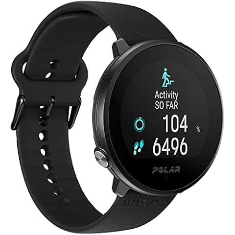 POLAR Unite Water Resistant Health Tracker GPS Smartwatch with Fitness Monitoring Tools;, S-L, for Men or Women, Black-Black Cover