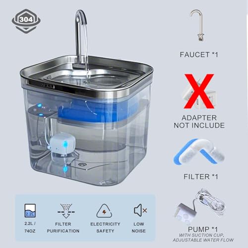 Fuente para Gatos Acero Inoxidable 2.6L miniatura 2