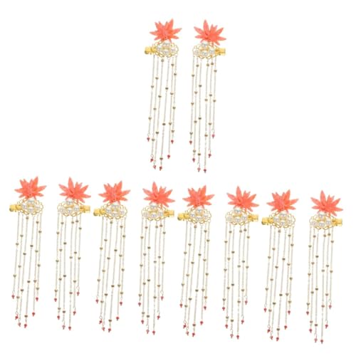 Barrettes d'érable avec pompons longs accessoires cheveux fille pour mariage
