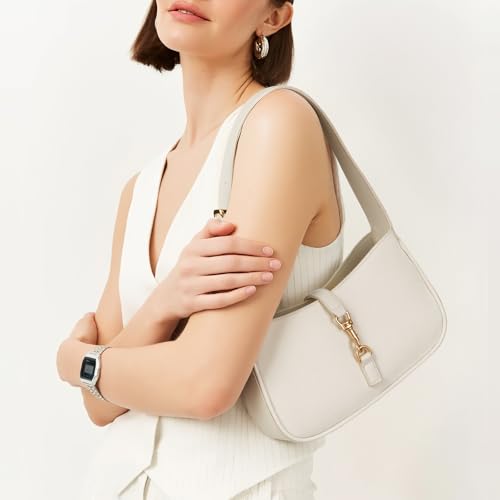 Image of JQWSVE Shoulder Bags for Women Burgundy Purse Trendy Small Handbag Faux Leather Shoulder Purse Everyday Bag