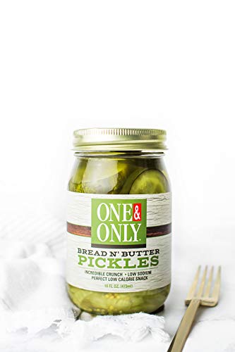 One&Only Bread N' Butter Pickles, 16oz, Gourmet Low Carb Artisan Cut KETO Pickles