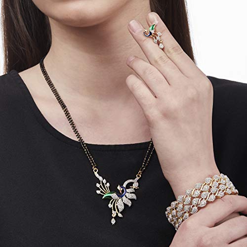 Image of ZENEME Gold Plated and American Diamond Bangle Set for Women & Girls