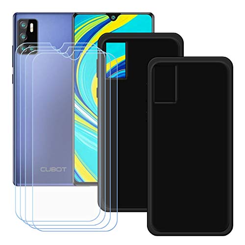 YZKJ Hülle für Cubot J9 + [4 Stück] Panzerglas Gehärtetes Glas Schutzfolie,2 x Flexibel Schwarz Weiche Case Silikon Schutzhülle TPU Tasche Cover für Cubot J9 (6.2") Cover