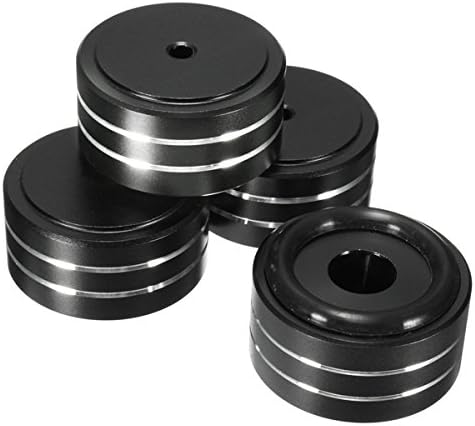 Kenthia 4pcs 40x20mm Aluminum HIFI AMP Speaker Isolation Stand Turntable DAC Feet Pad Black