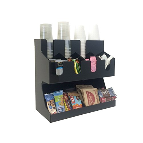 Mind Reader Coffee Condiment and Accessories Caddy Organizer, For Coffee Cups, Stirrers, Snacks