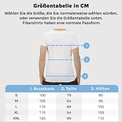Fibershirts® Anti Schweiß Shirt - T-Shirt gegen Schweißflecken - Anti Schweiß Unterhemd - Mit ArmPads PRO & Silberbehandlung - Herren - V-Ausschnitt