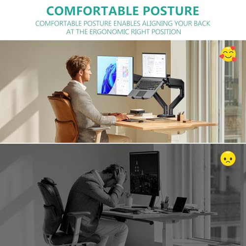 Image of WALI Laptop and Monitor Stand for 17 inch Notebook and 32 inch Monitors