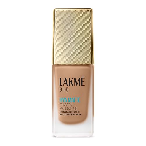 Image of Lakme 9to5 Hya Matte Foundation + Hyaluronic Acid Warm Caramel - 25ml