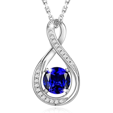 GEMLANTO 925 Silver Infinity Sapphire Necklace Cover