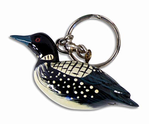 Star Int'l Hand Painted Loon Bird Key Chain Keyring