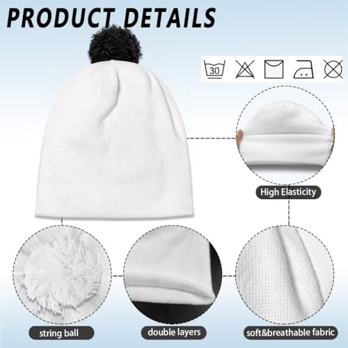Girls Boys Winter Warm Knit Beanie Pompom Elasticity Slouchy Hat Skull Caps for Childrens4