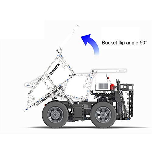 BGOOD Technik Kipper Bausteine Bausatz, 1383 Klemmbausteine Technik Auto Muldenkipper Ferngesteuert Dumper mit 4 Motor… – Bild 4