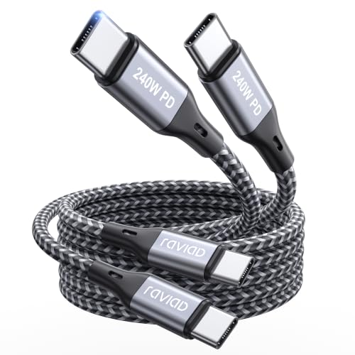 RAVIAD 240W USB C Kabel 2M 2Stück, PD 3.1 Schnellladekabel USB C auf USB C – Ansicht 1