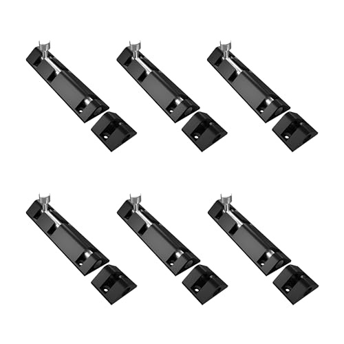 Image of Atlantic Triangle Tower Bolt 4 inch, Tower Bolt for Main Door and Bathroom, Door Latch for Bedroom, Tower Bolt for Home, Offices, Doors, Windows, Easy to Fit, Black. Finish, (Pack of 6 Pcs)