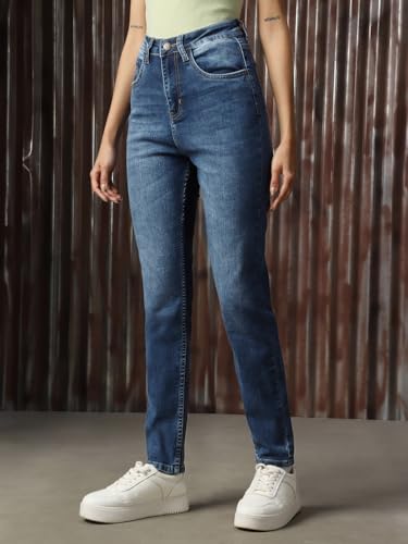 Image of High Star Women Cotton Washed Skinny fit High-Rise Casual Jeans