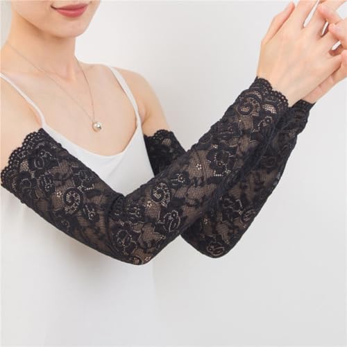 Lace Arm Sleeves For Women, Long Lace Fingerless Gloves, Elegant Tea Party Gloves for Dress Cocktail Opera Parties3