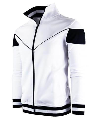 Image of SCREENSHOT-TRACK JACKET Mens Urban Hip Hop Premium Track Jacket - Slim Fit Side Taping Sportswear Urbanwear Streetwear Top