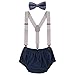 OwlFay Baby Boys Cake Smash Clothes Diaper Suspenders Pants Bow Tie