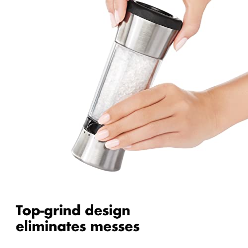 image for OXO Good Grips Sleek Adjustable Salt and Pepper Mill Set, Silver