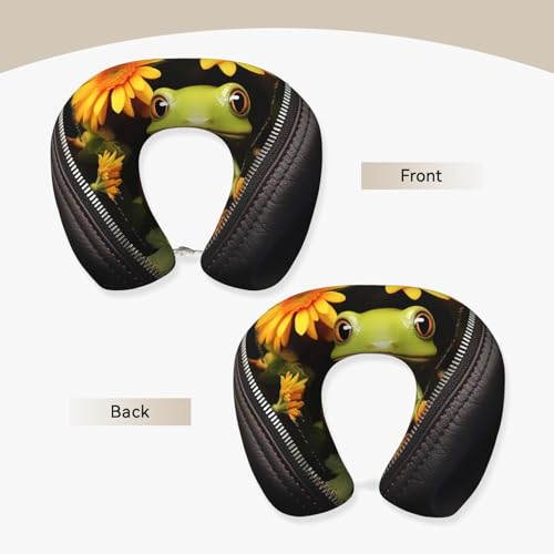 Almohada U Espuma Viscoelástica Tamaño Ajustable Negro miniatura 3