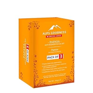 Alps Goodness Papaya Anti Blemish Facial Kit – Pack of 3 (36 g x 3) – Evens Skin Tone & Rich in Anti-Oxidants – Cruelty…