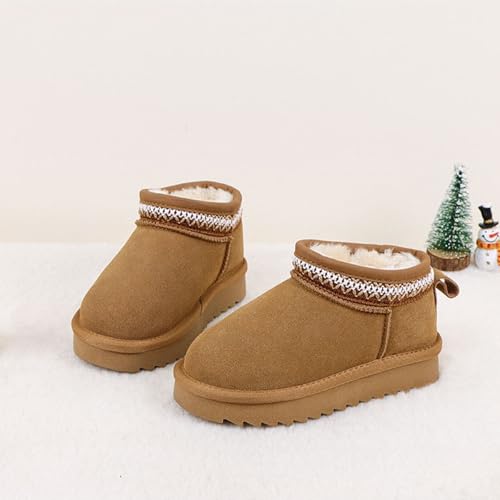 Girls Boys Boots Kids Classic Mini Ankle Faux Fur Lined Warm Snow Shoes Unisex-Child Fashion Boot for Toddler Little Kid Big Kid4