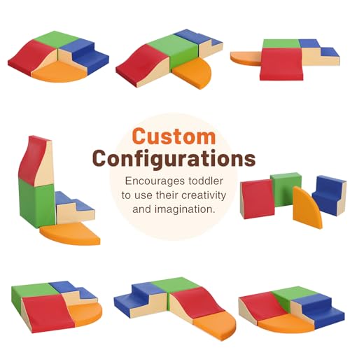 image for TODIBY 4-Piece Soft PU Leather Toddlers Climbing Toys, Foam Climbing B