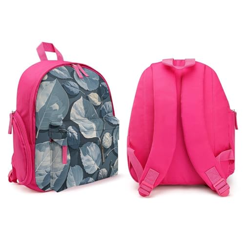 Blue Gray Leaf Branch Backpack for Men Women, Durable Small Bookbag Lightweight Daypack for Travel, Hiking, Pink-style4
