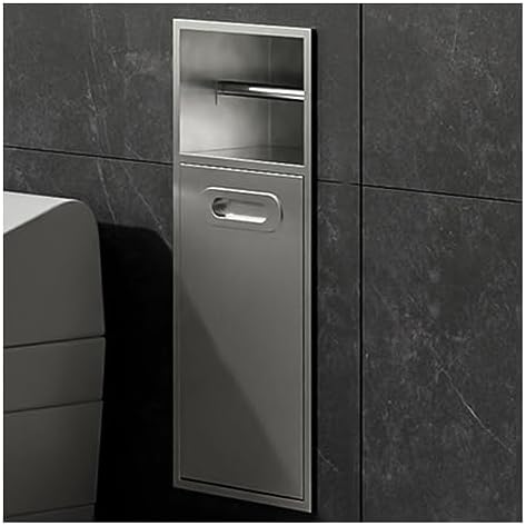 Stainless Steel Shower Niche with Built-in Toilet Paper Holder & Trash Can Rack - Stylish, Durable Storage Solution for Bathroom, Kitchen & Living Room