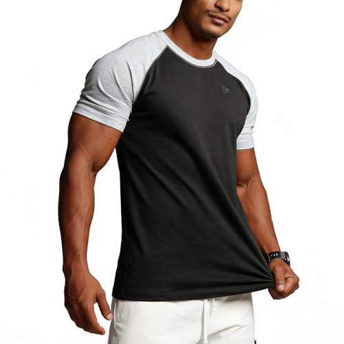 Image of Casual Short Sleeve Crew Neck Classic Wicking Breathable Fitness Muscle Athletic T Shirts Mens