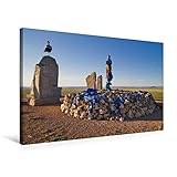Premium Textil-Leinwand 75 x 50 cm Quer-Format Chinggis Khan Gedächtnisstätte, Leinwanddruck von Luxpictor