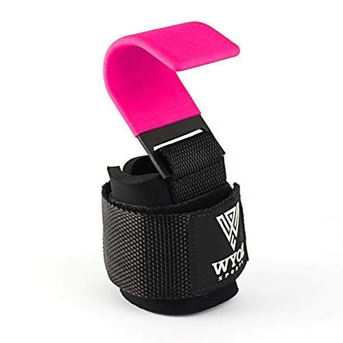 Professional Lifting Straps And Heavy Duty Hooks | 7Mm Think Neoprene Padded Wrist Wraps For Weightlifting Support & Grip - Ideal Gym Gloves For Men Women Pair - Pink #TOP1