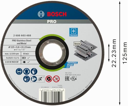 Bosch Accessories 2608603488 Disque à tronçonner à moyeu plat best for inox rapido A inox BF 125 mm 0 8 mm Lot de 5 - vue 2