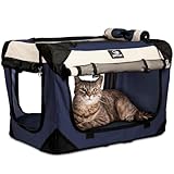 PetLuv Cat & Dog Pet Carrier, Soft-Sided, Large 24'x16'x16', Fits Large Cat, 2 Cats, or Medium Dog Comfortably, Great for Travel & Vet Visits, Privacy Windows, Removable Bed, Locking Zippers, Foldable