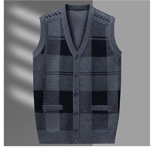 2024 Men's Vest Autumn Casual Warm Fashionable Knitted V-Neck Vest Classic Business Vest2