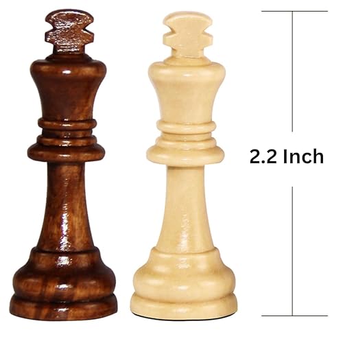 Image of 2.2 Inch Wooden Magnetic Chess Pieces Set (32 Pieces) | Strong Magnetic Wooden Chessmen for Replacement Use | Chess Pieces Only, Chess Coins only, Ideal for Teens and Adults