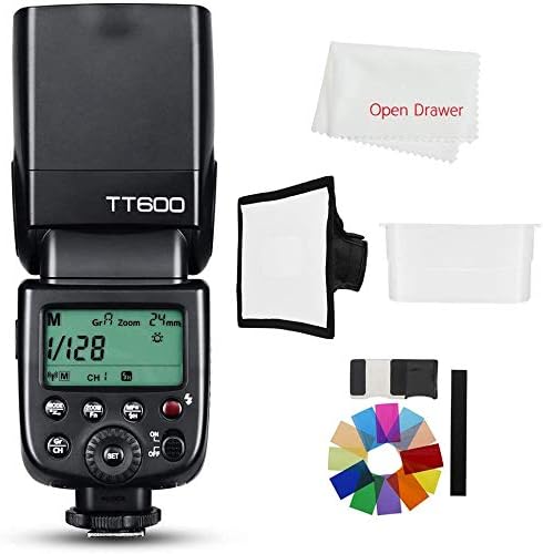 Godox TT600 Flash 2.4G Wireless Master Slave Camera Flash Speedlite Built in Godox X System Receiver Compatible Canon Nikon Olympus Fujifilm Pentax Camera + Diffuser