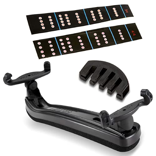EXJOY Resto de Hombro para Violín Plegable y Ajustable para 4/4 y 3/4 con Silenciador de Práctica y Pegatina Extra Grueso para Principiantes y Profesionales Cover