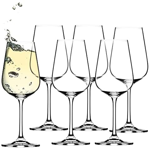 KADAX Weißweingläser aus Kristallglas, 6er Set, 360ml, Weingläser mit langem Stiel, Elegante und Schlichte Weißweinkelche für zu Hause, Party, hochwertige Qualität Cover